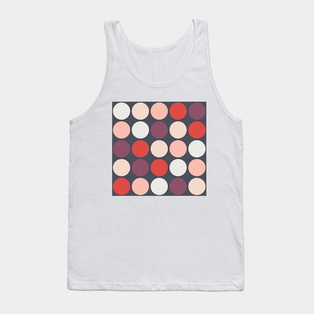 Colorful Polka Dots pattern on Dark Background Tank Top by kallyfactory